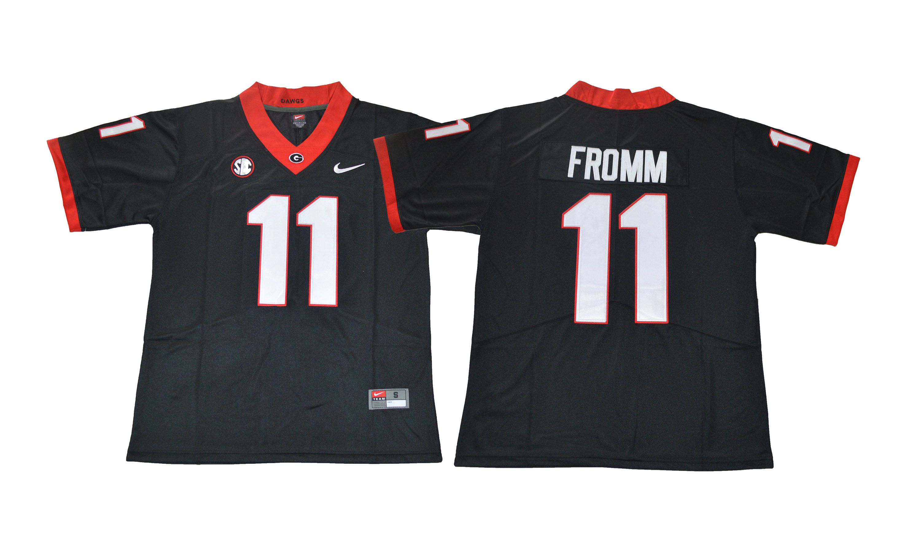 Men NCAA 2017 Georgia Bulldogs #11 Fromm black jersey